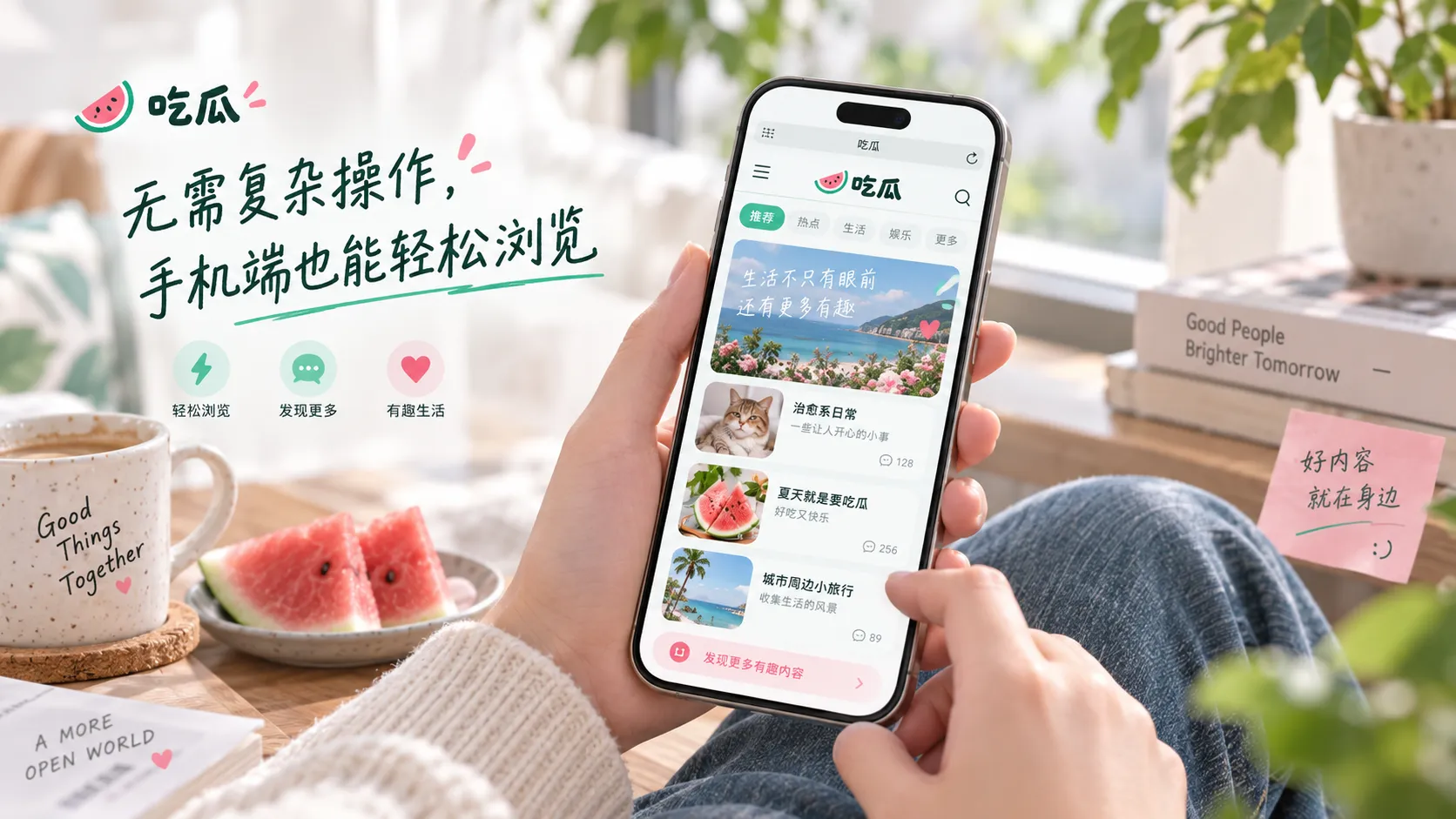 吃瓜网移动端浏览示意图